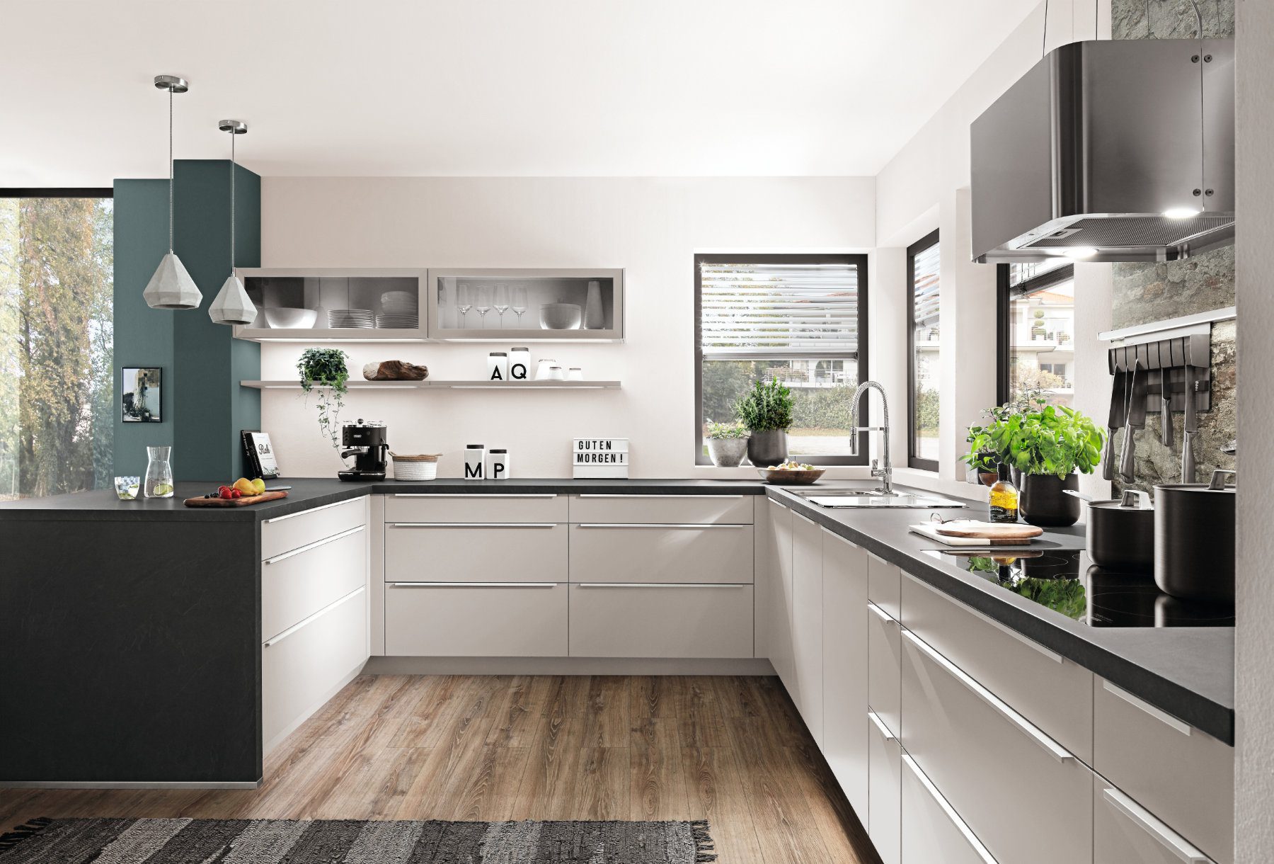 Nobilia Matt White U Shaped Kitchen 1 | Lead Wolf, Peterborough