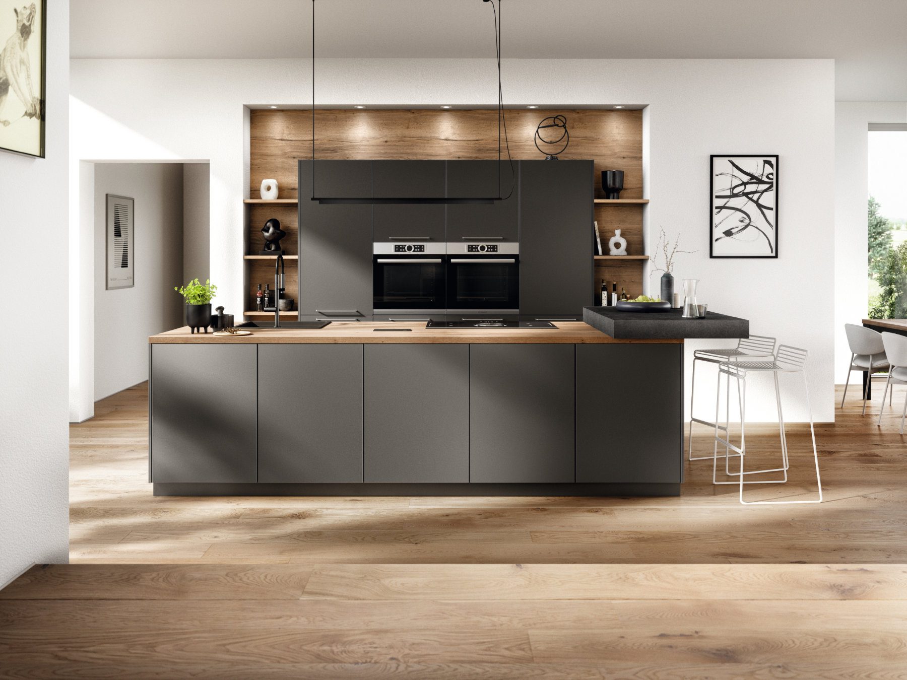 Nobilia Charcoal Matt Handleless Kitchen 3 | Lead Wolf, Peterborough