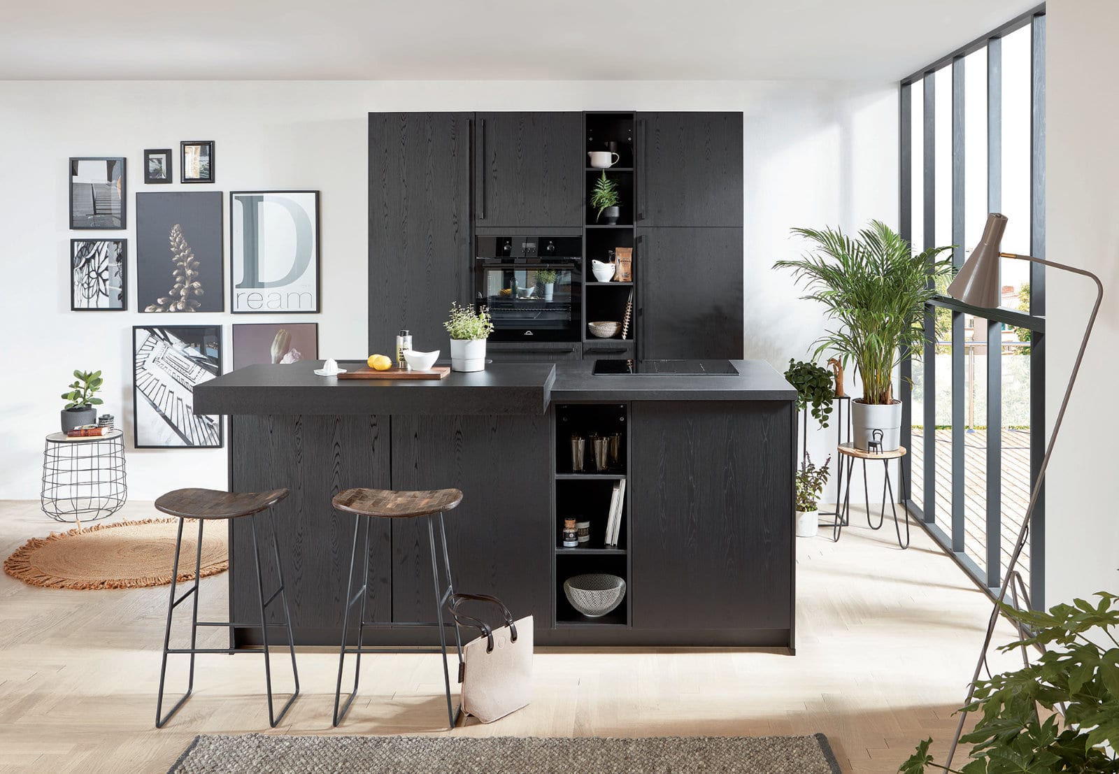 Nobilia Dark Compact Handleless Kitchen With Island 2021 3 | Lead Wolf, Peterborough