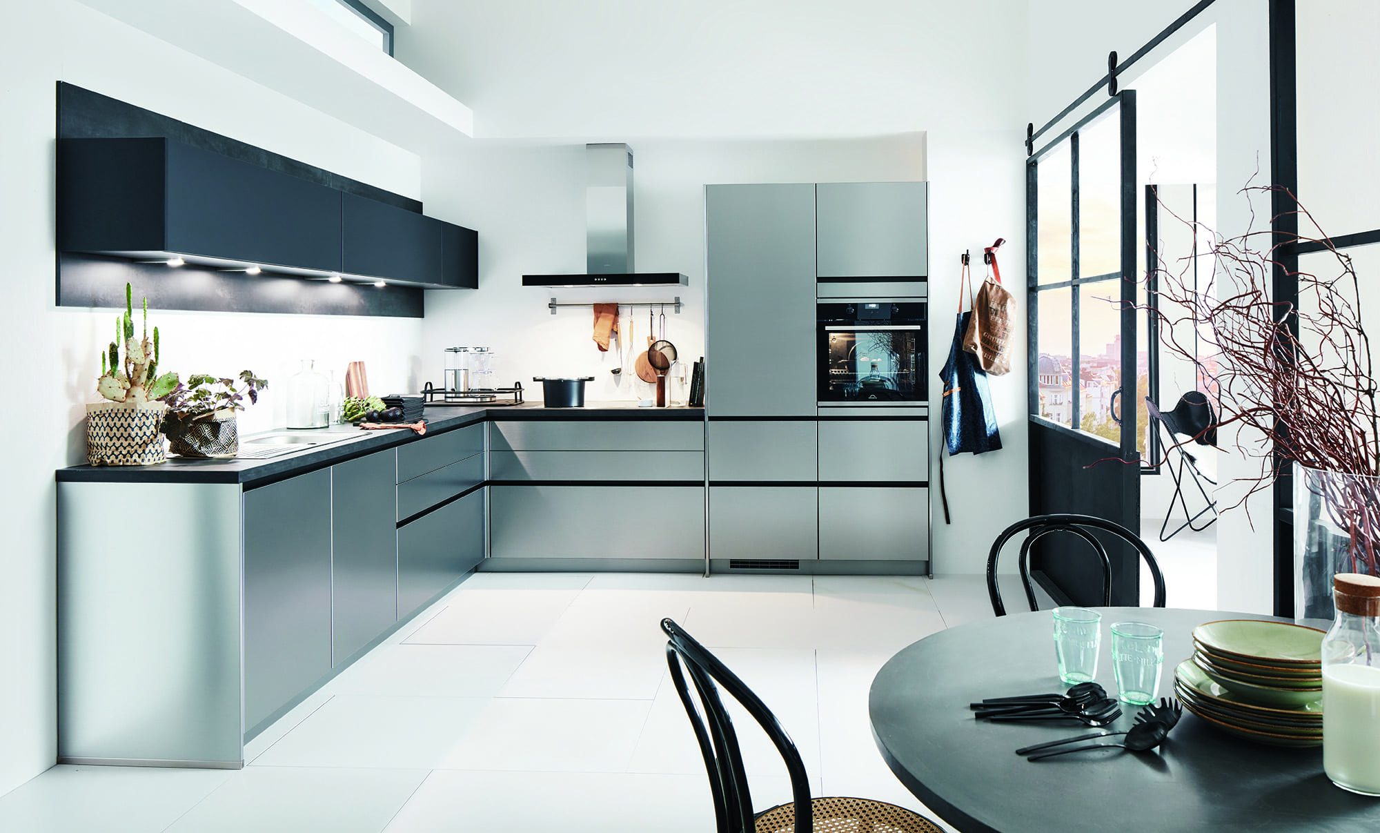 Nobilia Metallic Handleless L Shaped Kitchen 2021 1 | Lead Wolf, Peterborough