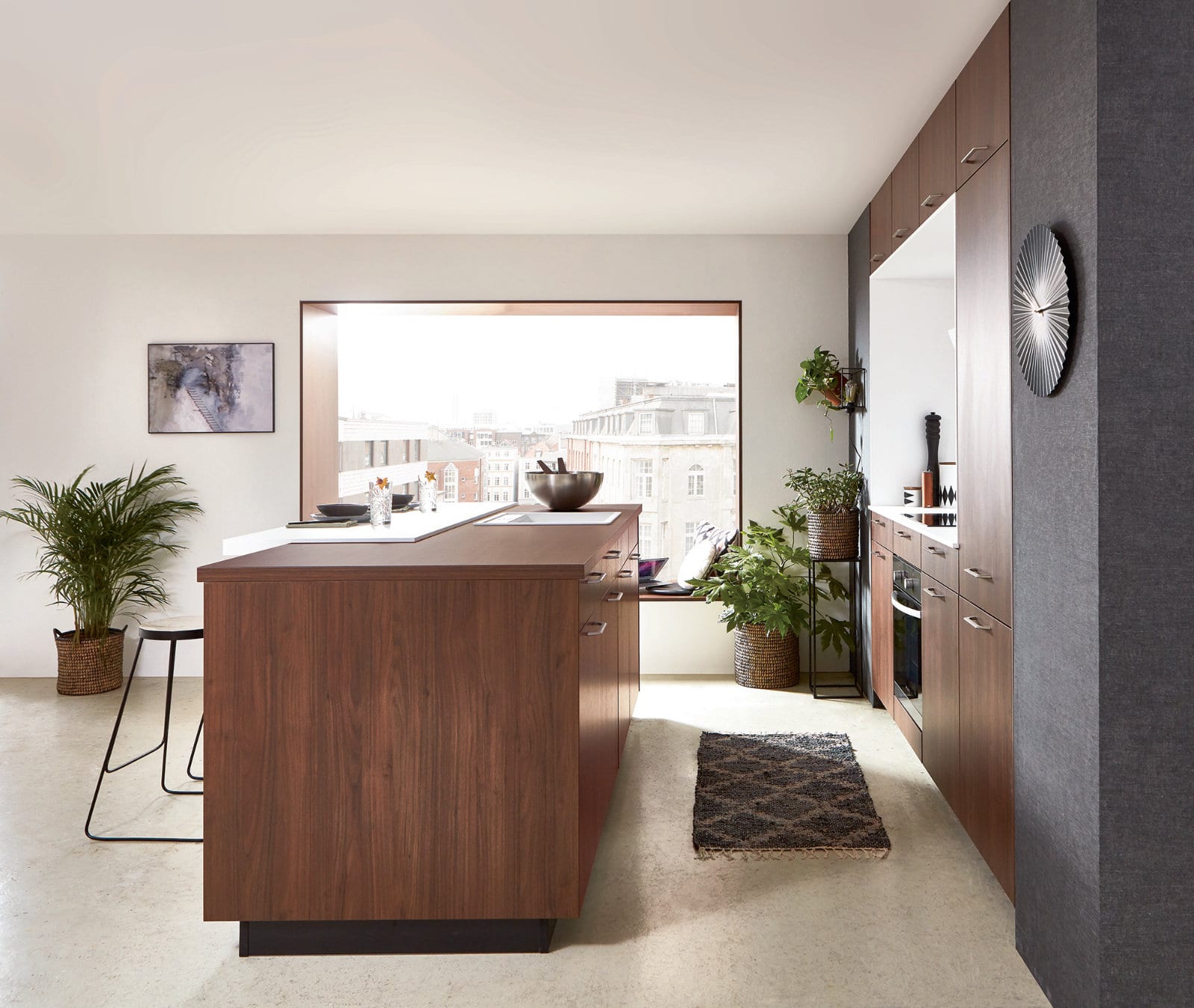 Nobilia Wood Open Plan Kitchen With Island 2021 1 | Lead Wolf, Peterborough